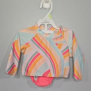 NOT FOR SALE HAS SOLD Wonder Nation Orange and Pink Rashguard Swim Set